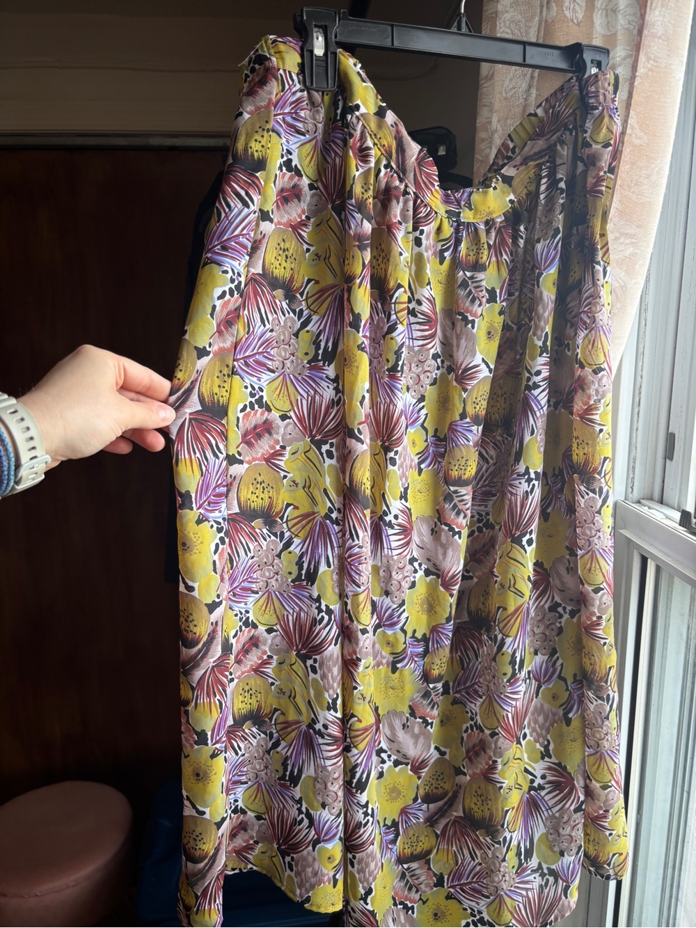EUC Vintage 90s Tropical Fruit & Floral Botanical Midi Skirt | Women’s Plus 20W - Picture 7 of 14